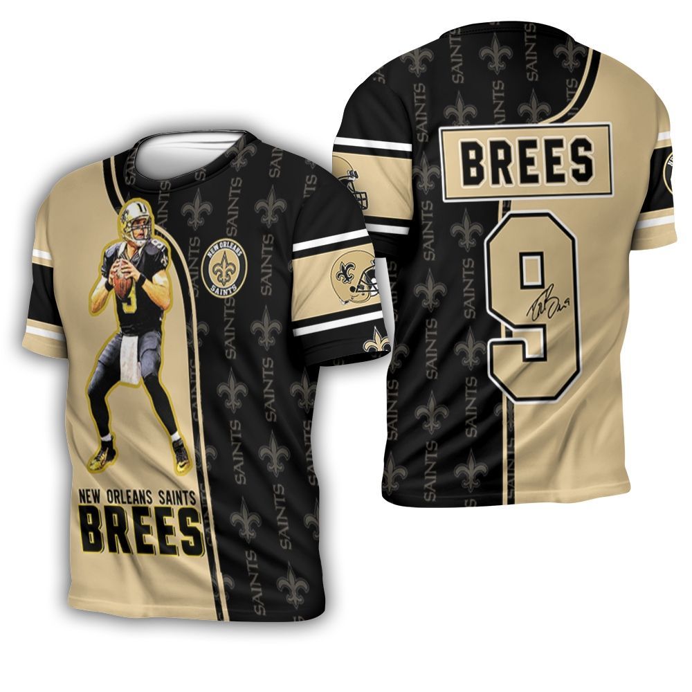 Drew Brees 9 New Orleans Saints Signature 3D 3D T-Shirt