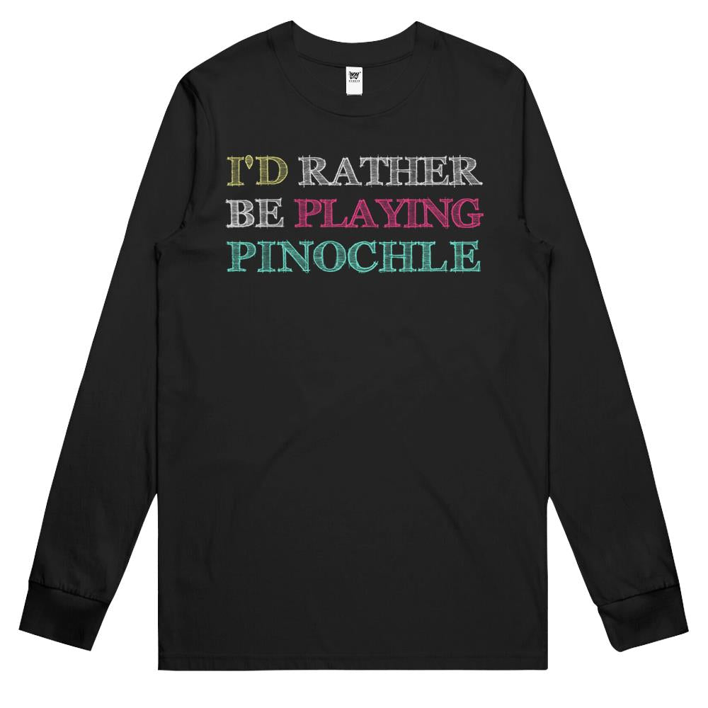 Funny Pinochle Player Card Game Men And Women Long Sleeve T Shirts