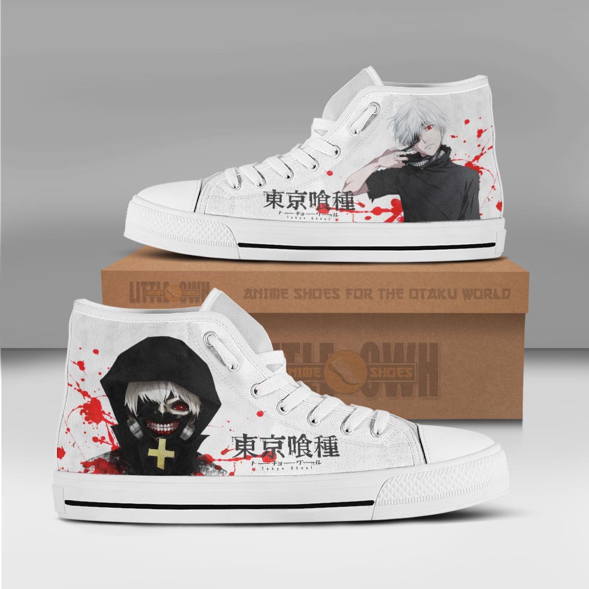 Ken Kaneki Tokyo Ghoul Anime Custom All Star High Top Sneakers Canvas Shoes