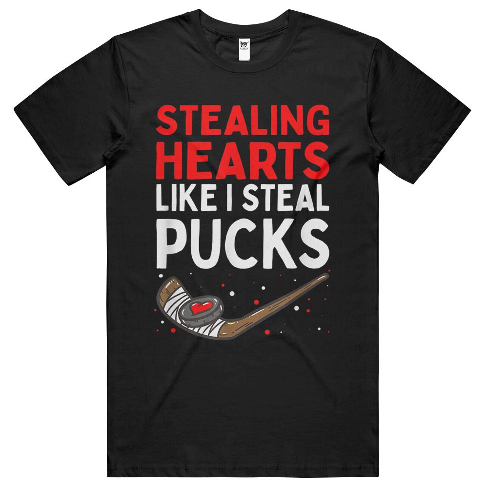 Stealing Heart Like I Steal Pucks Valentines Day Hockey Cute T Shirts