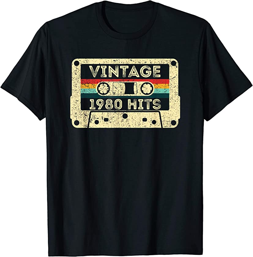 Vintage Retro 1980 Cassette 40 Years Old 40th Birthday Gift T-Shirt