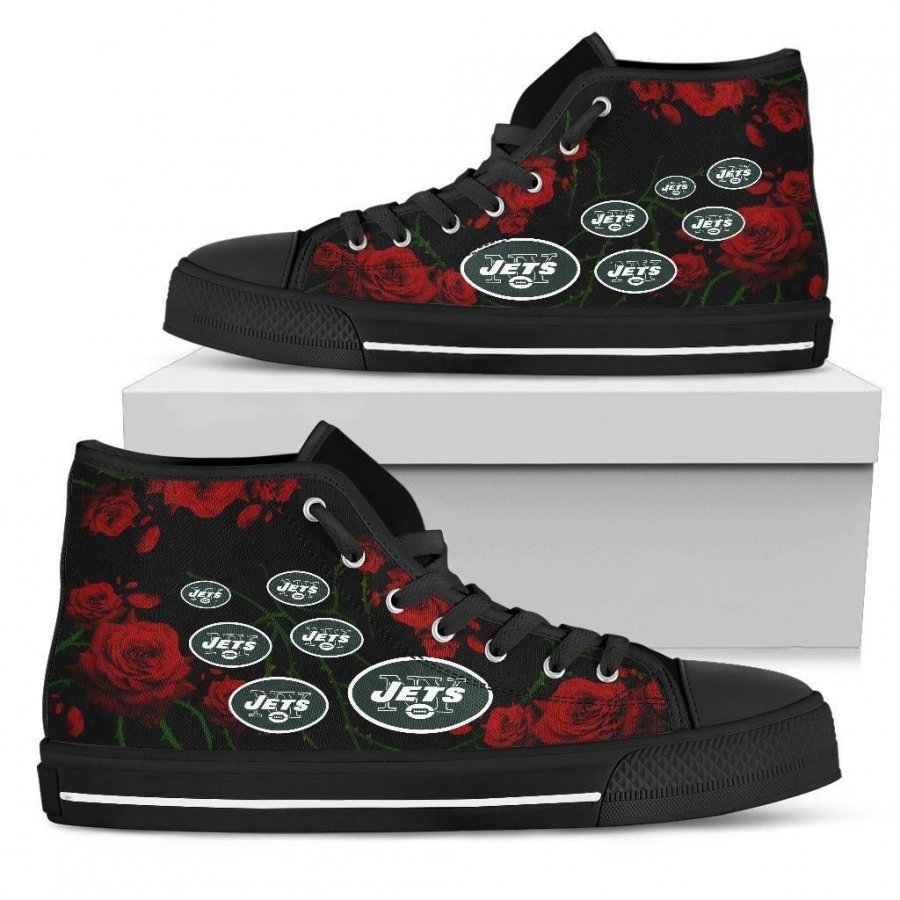 Lovely Rose Thorn Incredible New York Jets High Top Shoes #652