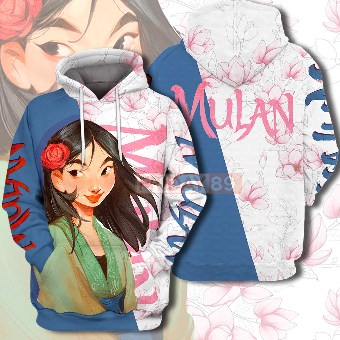 Unifinz Dn T-Shirt Ml Flowers Blue White T-Shirt Awesome Dn Mulan Hoodie Sweater 2022