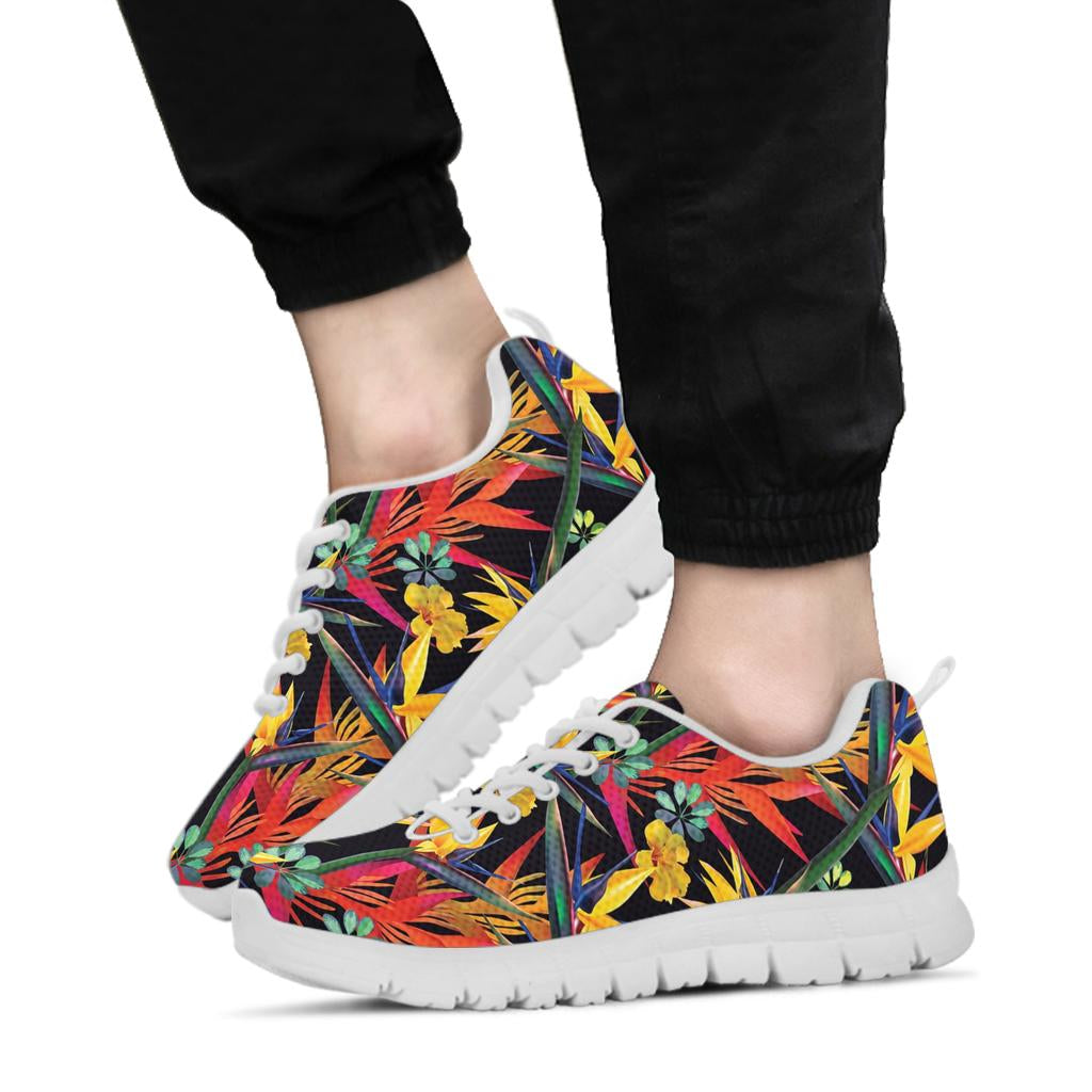 Bird Of Paradise Pattern Print Design BOP016 Sneakers White