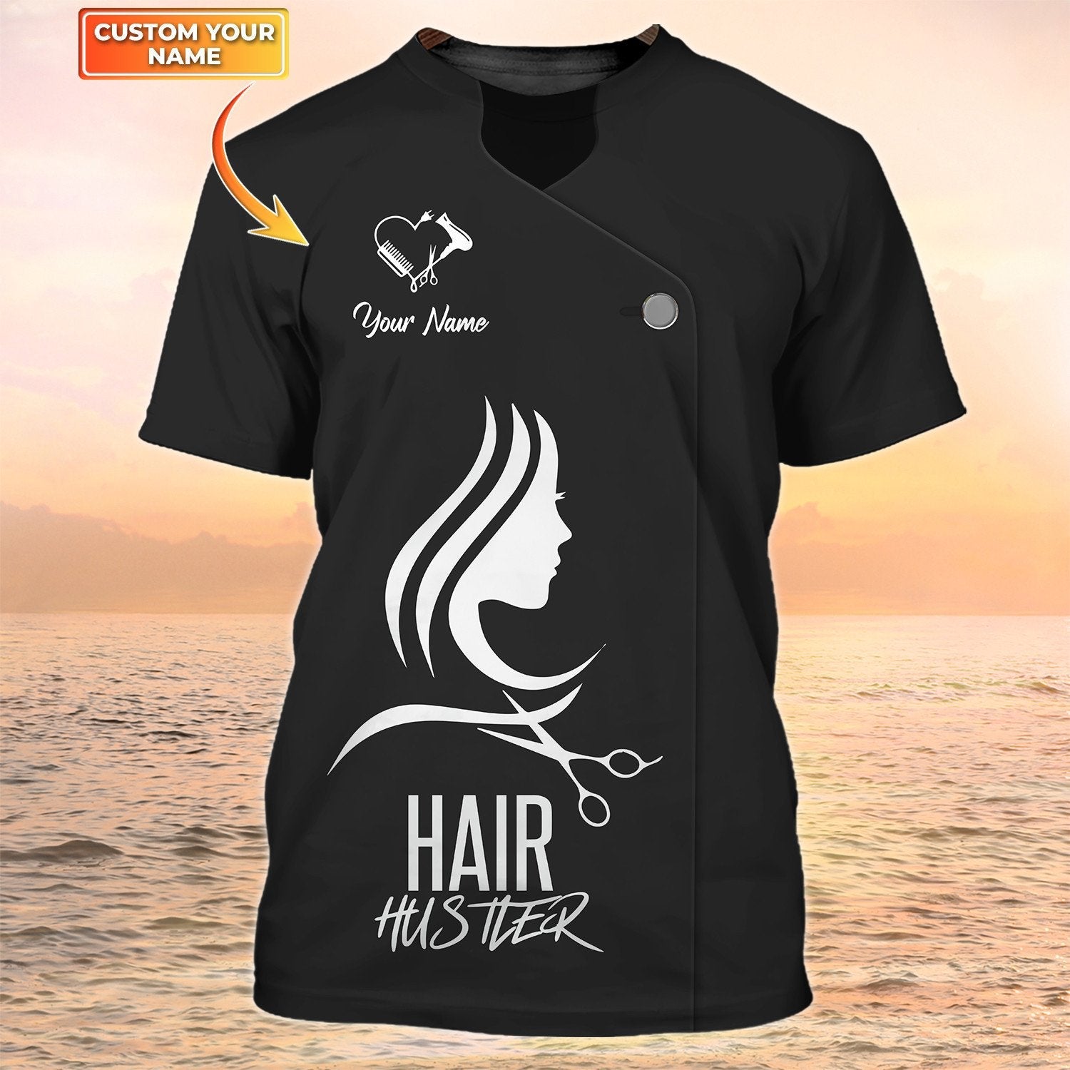 Hair Hustler Shirt Hairstylist Tshirt Custom Hair Salon Black Uniform Gift For Hairdresser