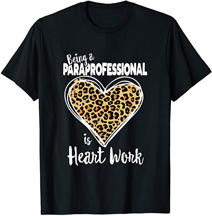 Cute Leopard Plaid Gift for Paraprofessional T-Shirt