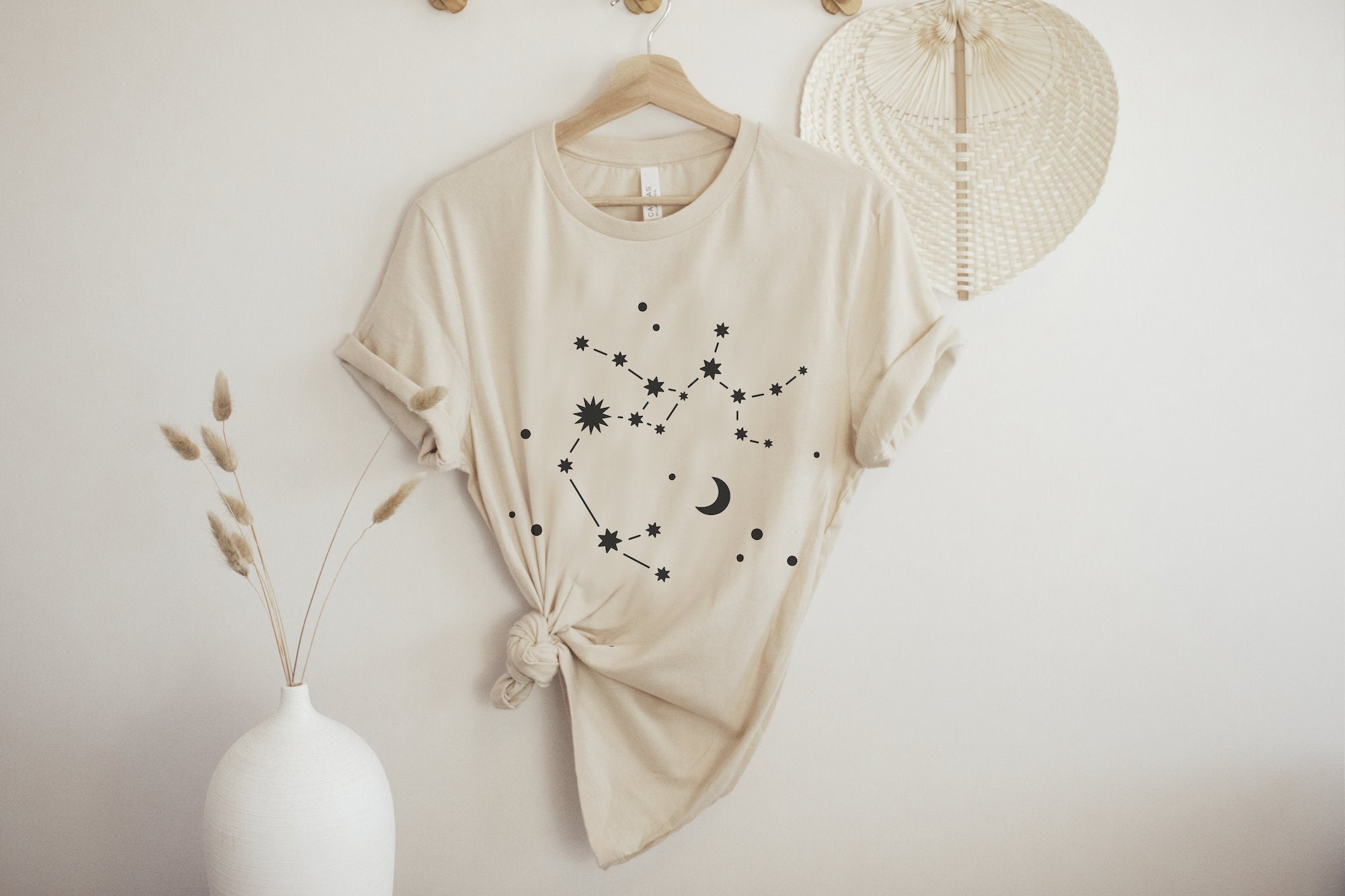 Custom Zodiac Constellation Graphic Tee, Astrological Sign Minimalistic Graphic Tee