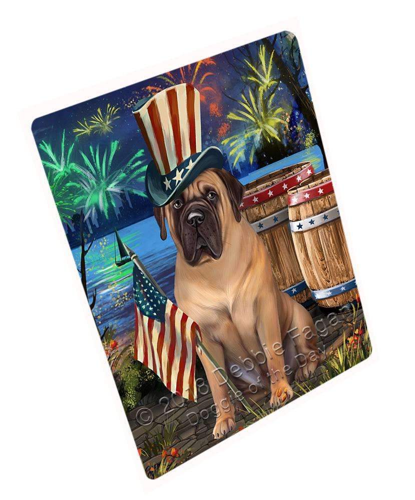 4Th Of July Independence Day Fireworks Bullmastiff Dog At The Lake Blanket Blnkt74577