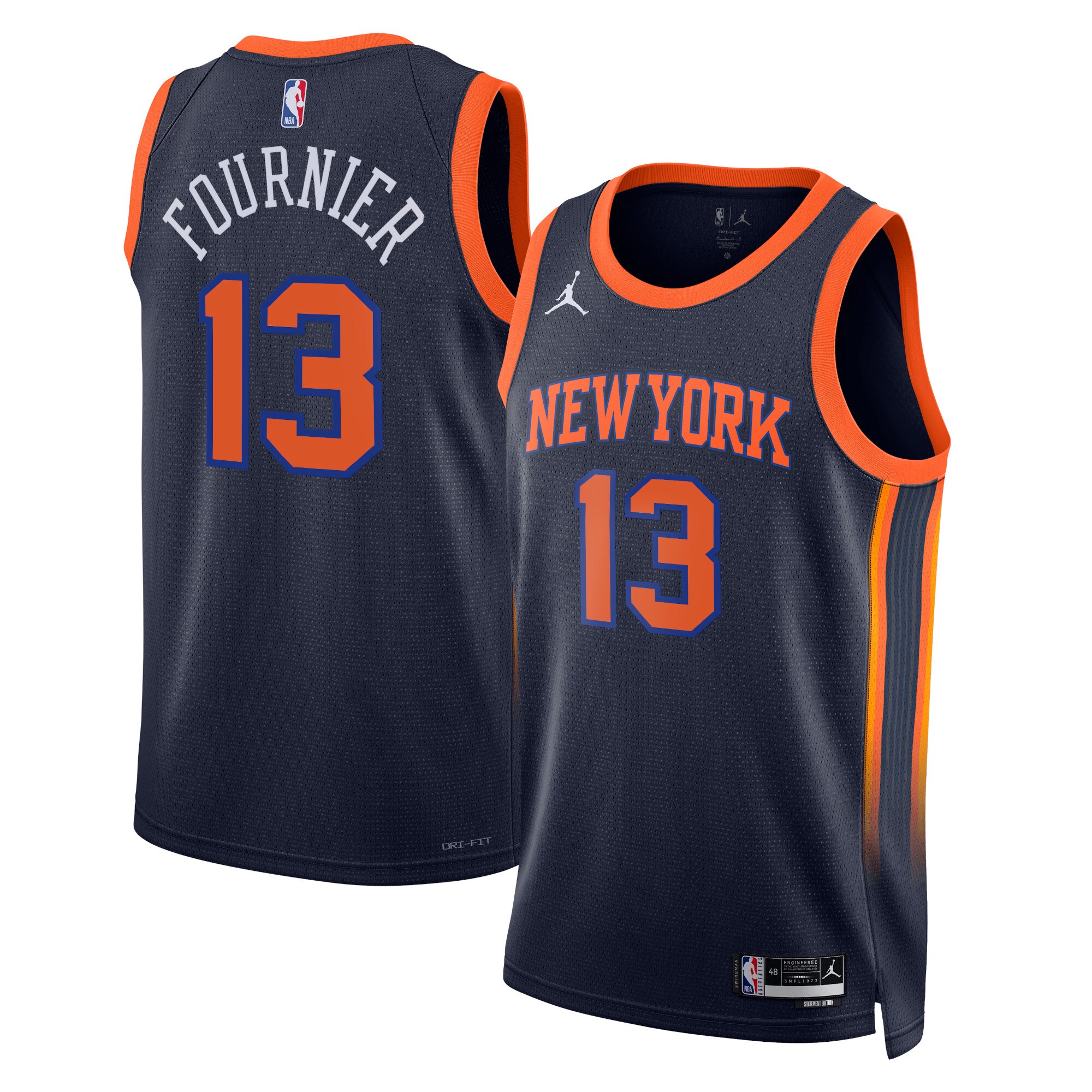 New York Knicks Jordan Statement Edition Swingman Jersey – Navy – Evan Fournier – Unisex