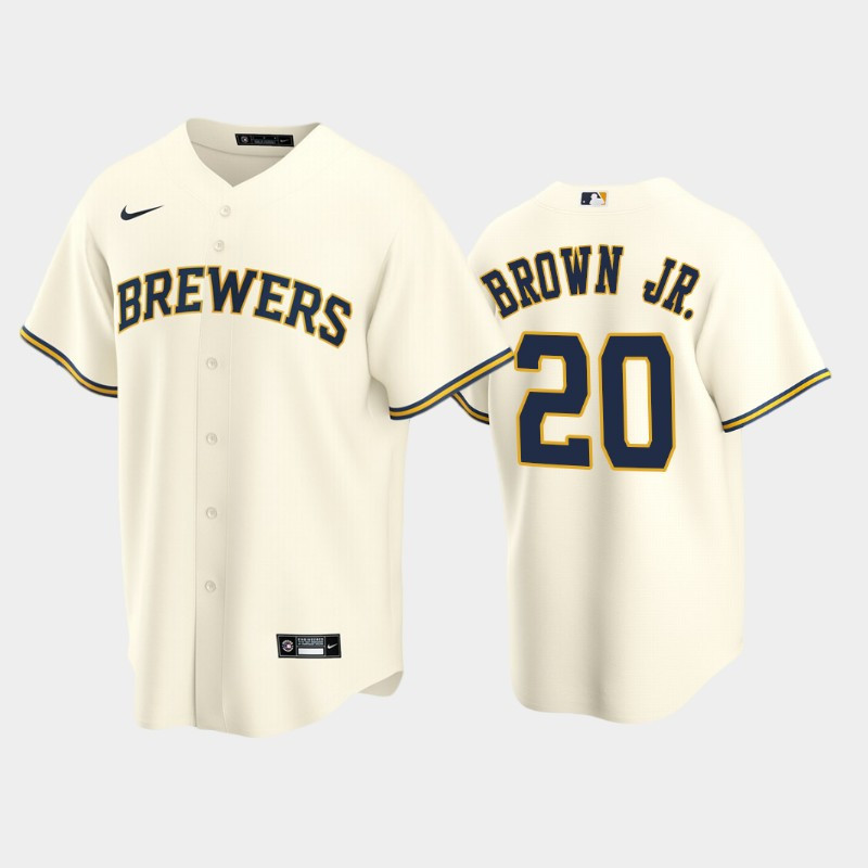 2022-23 Draft Milwaukee Brewers Eric Brown Jr. 20 Cream Home Jersey