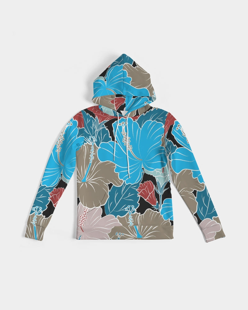 Blue & Grey Hibiscus Flowers Women’S Hoodie