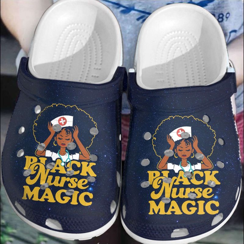 Black Nurse Magic Black Pride Crocband Clog Shoes For Men Women