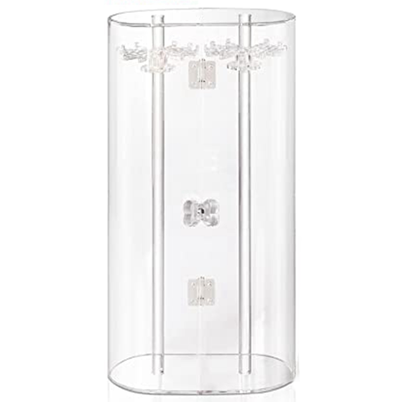 Acrylic Necklace Stand, Dustproof Rotatable Hook Necklace Storage Box, Pendant Bracelet Display Cabinet alx