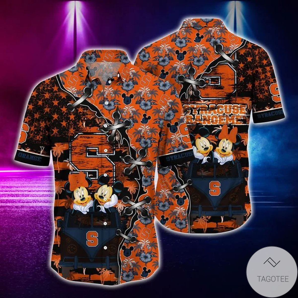 NCCA Syracuse Orange Mickey Mouse Trendy Hawaiian Shirt Aloha Shirt