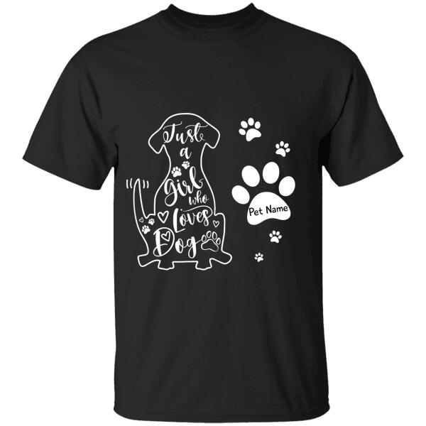 A Girl Loves Dogs Personalized T-Shirt Ts-Pt952