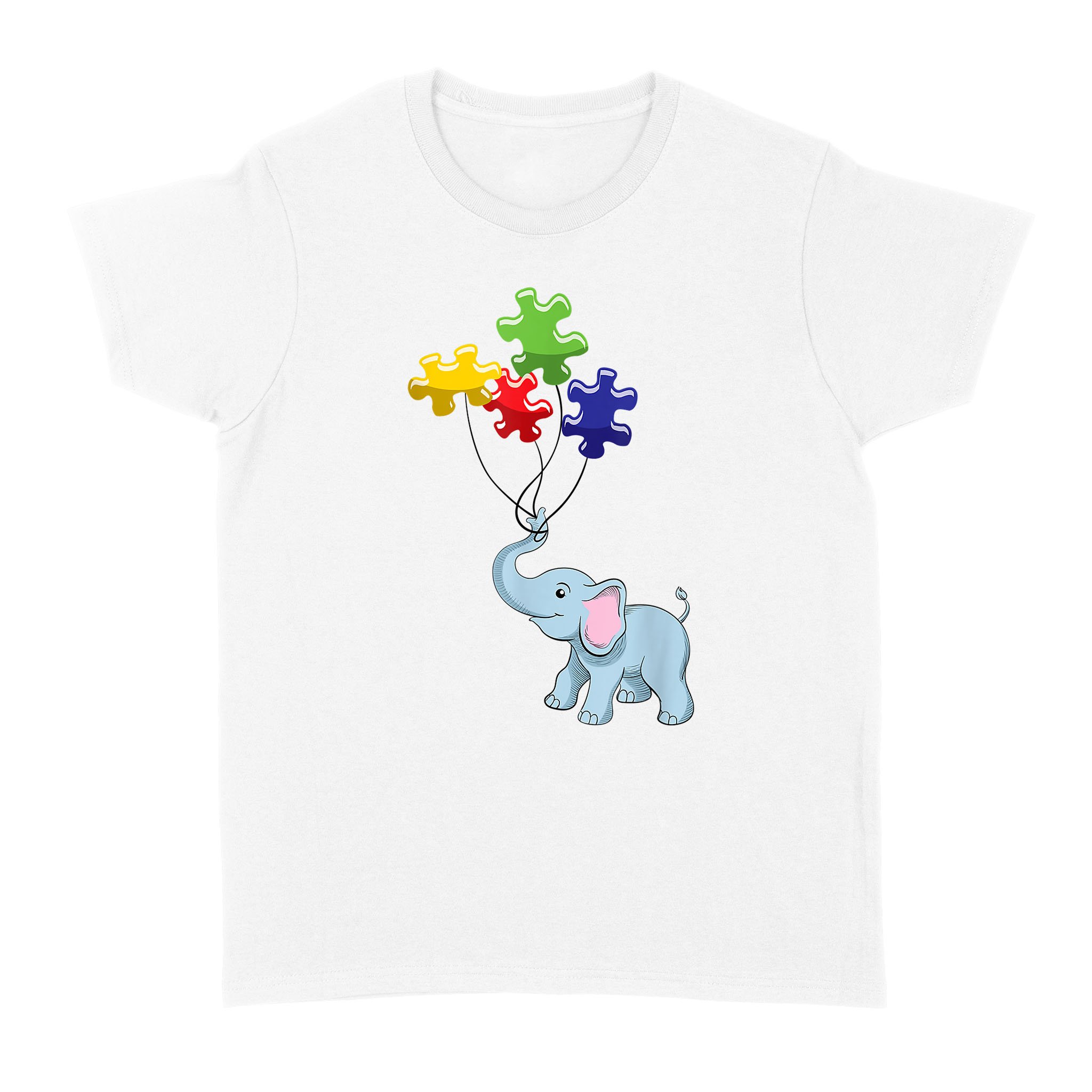 Autism Awareness Elephant With Cute Puzzles – Standard Women’s T-shirt