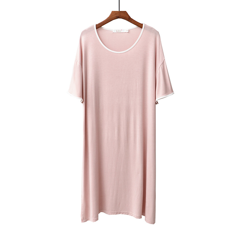 Vestido De Mujer New Modal Loose Nightgowns For Women O Neck Short Sleeve Dress Summer Casual Home Clothes Fat Mm Nightdress alx