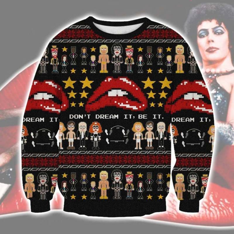 The Rocky Horror Picture Show Knitting Pattern 3D Print Ugly Christmas Sweatshirt