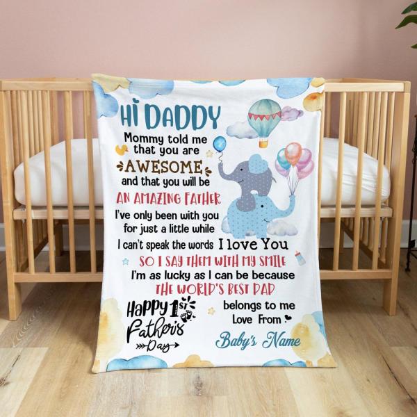 Personalized Gift For New Dad First-Time Dad An Amazing Father Blanket