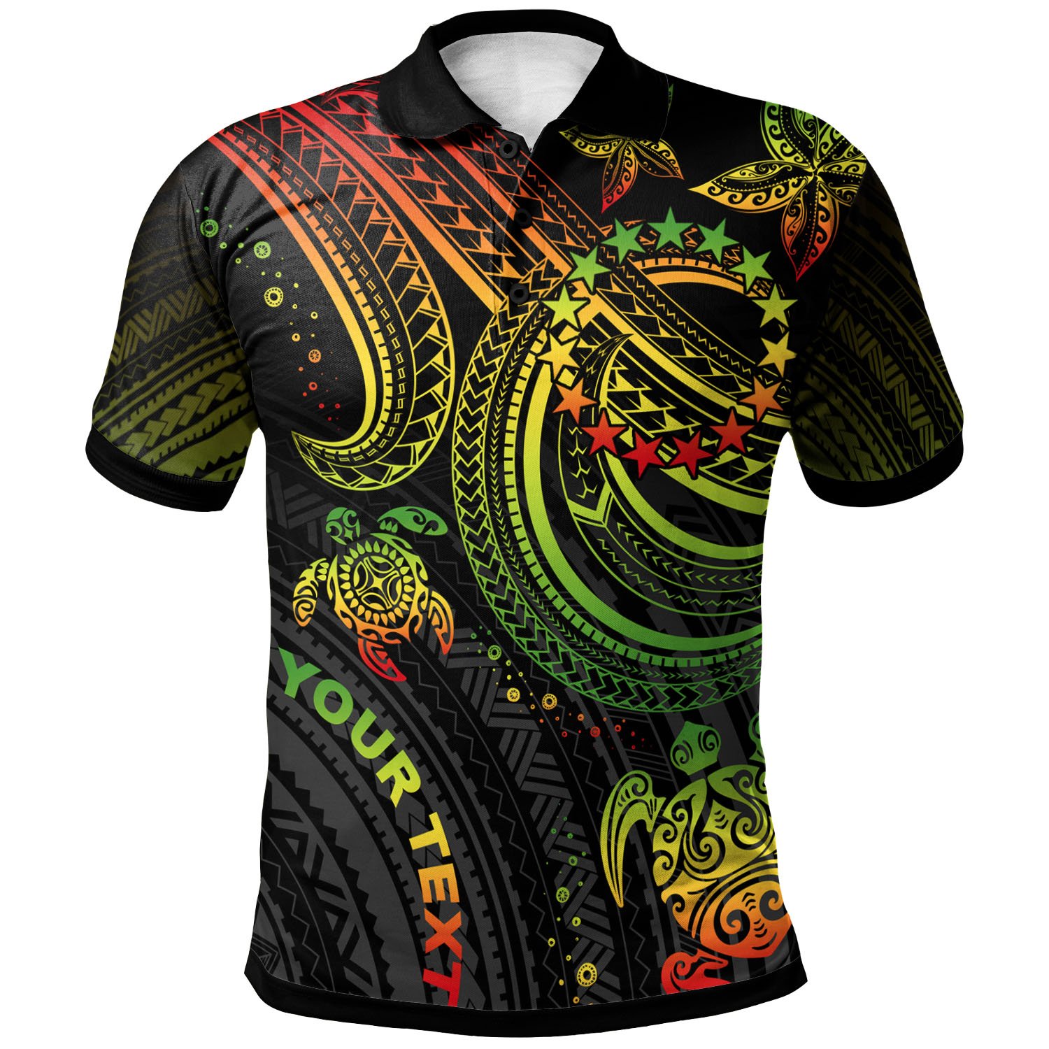 Cook islands Custom Personalised Polo Shirt – Reggae Turtle – BN26