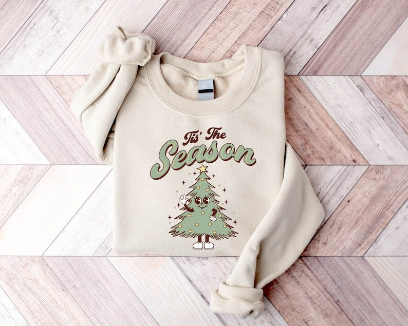 Tree Cute Merry Christmas Sweatshirt 2D Crewneck Sweatshirt All Over Print Sweatshirt For Women Sweatshirt For Men Sws4959