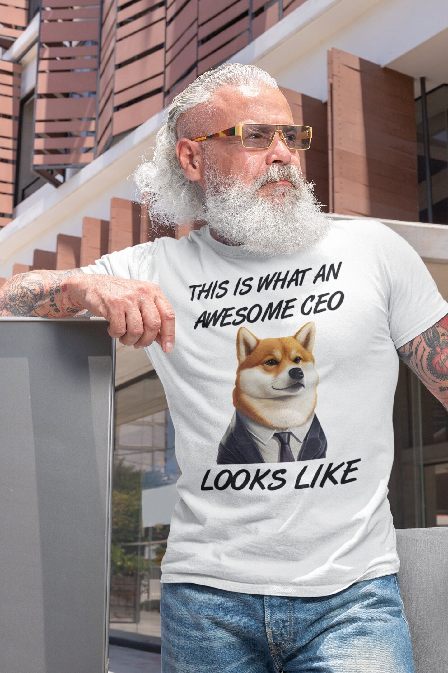 New CEO is Amazing , Funny Shiba t-shirt, Funny Dog t-shirt, Dog wearing Costume Tee, Office T shirt, Gift For Friend, Floki Meme T-shirt