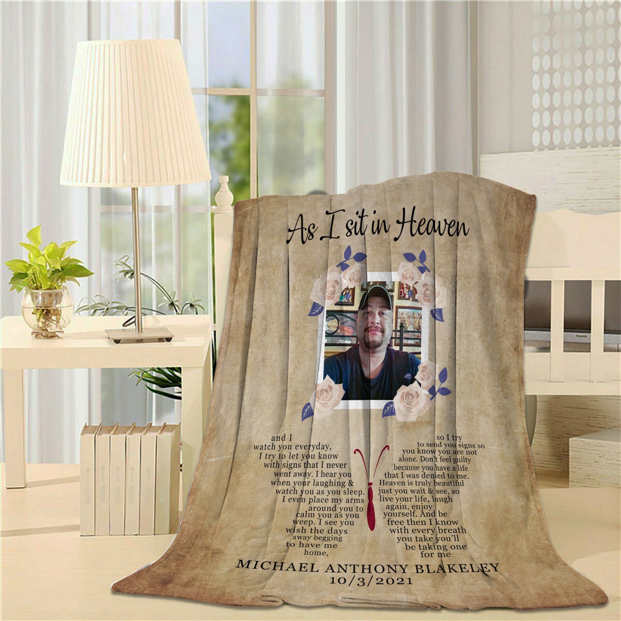 As I Sit In Heaven Personalized Gift For Friend Home Decor Sherpa Blanket