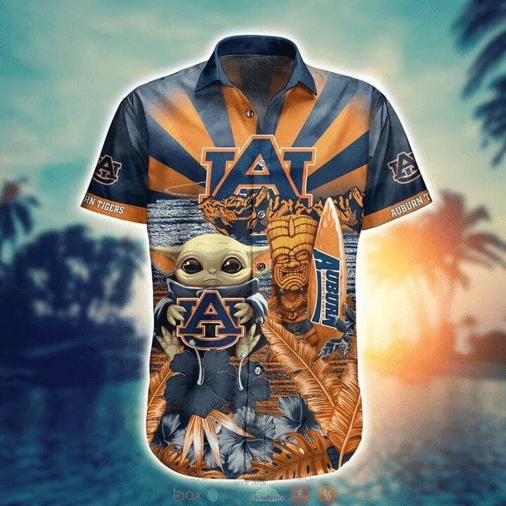 NCCA Auburn Tigers Baby Yoda Hawaiian Shirt