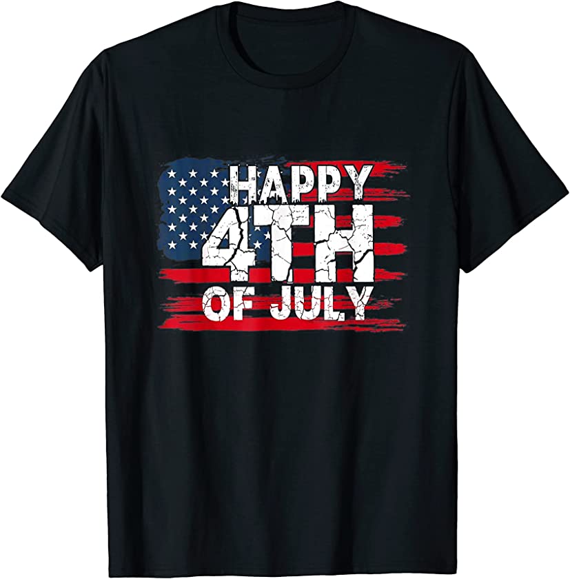 4th July Vintage USA Flag Patriotic T-Shirt