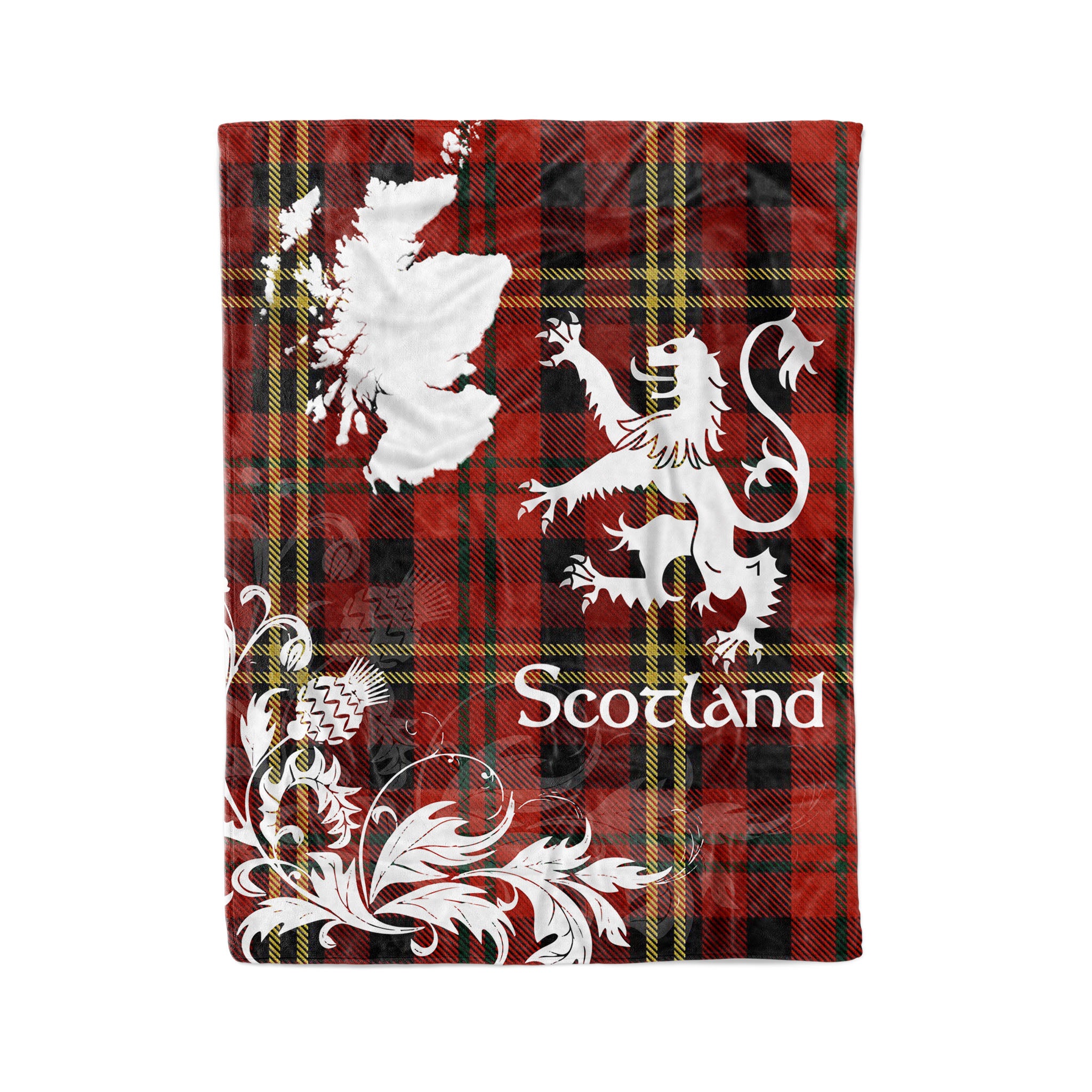 Tartan Plaid Fleece Blanket Tartan Blanket Thistle And Lion Scottish Clan Davis Plaid Blanket