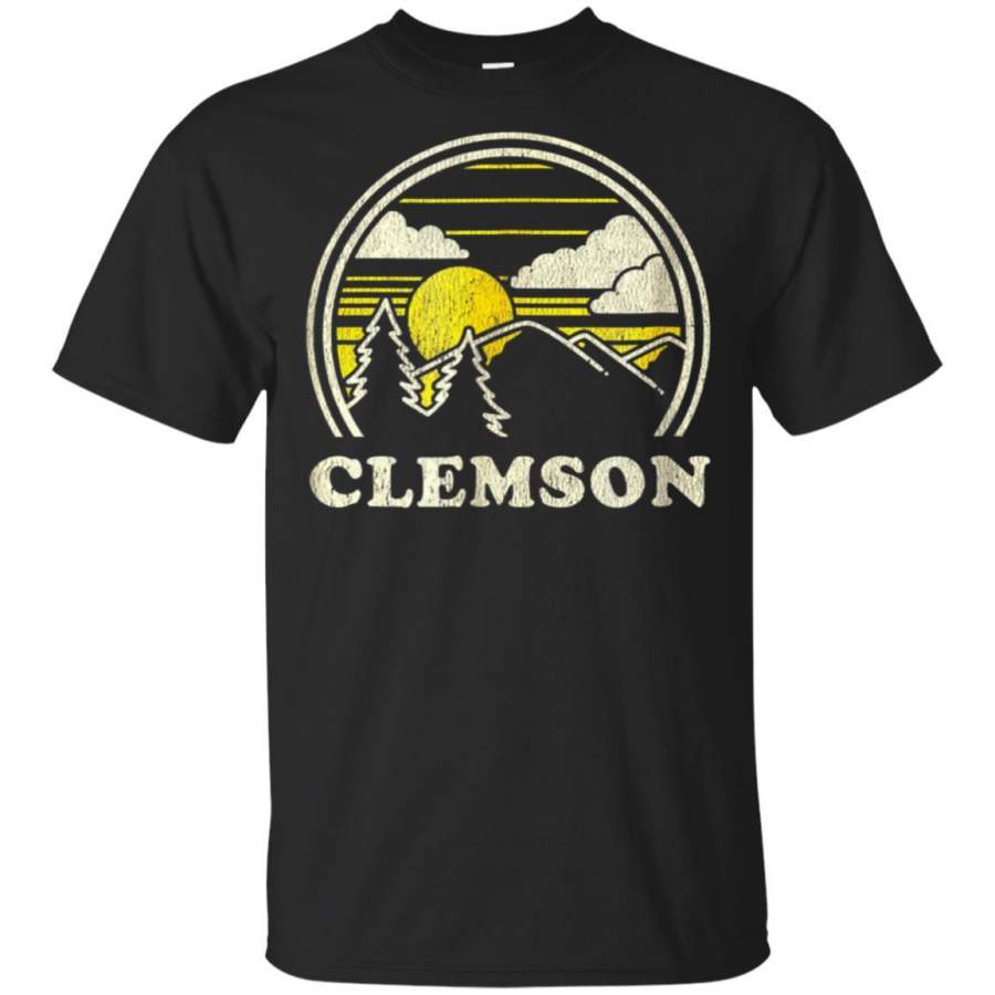 Clemson South Carolina SC T Shirt Vintage Hiking Mountains