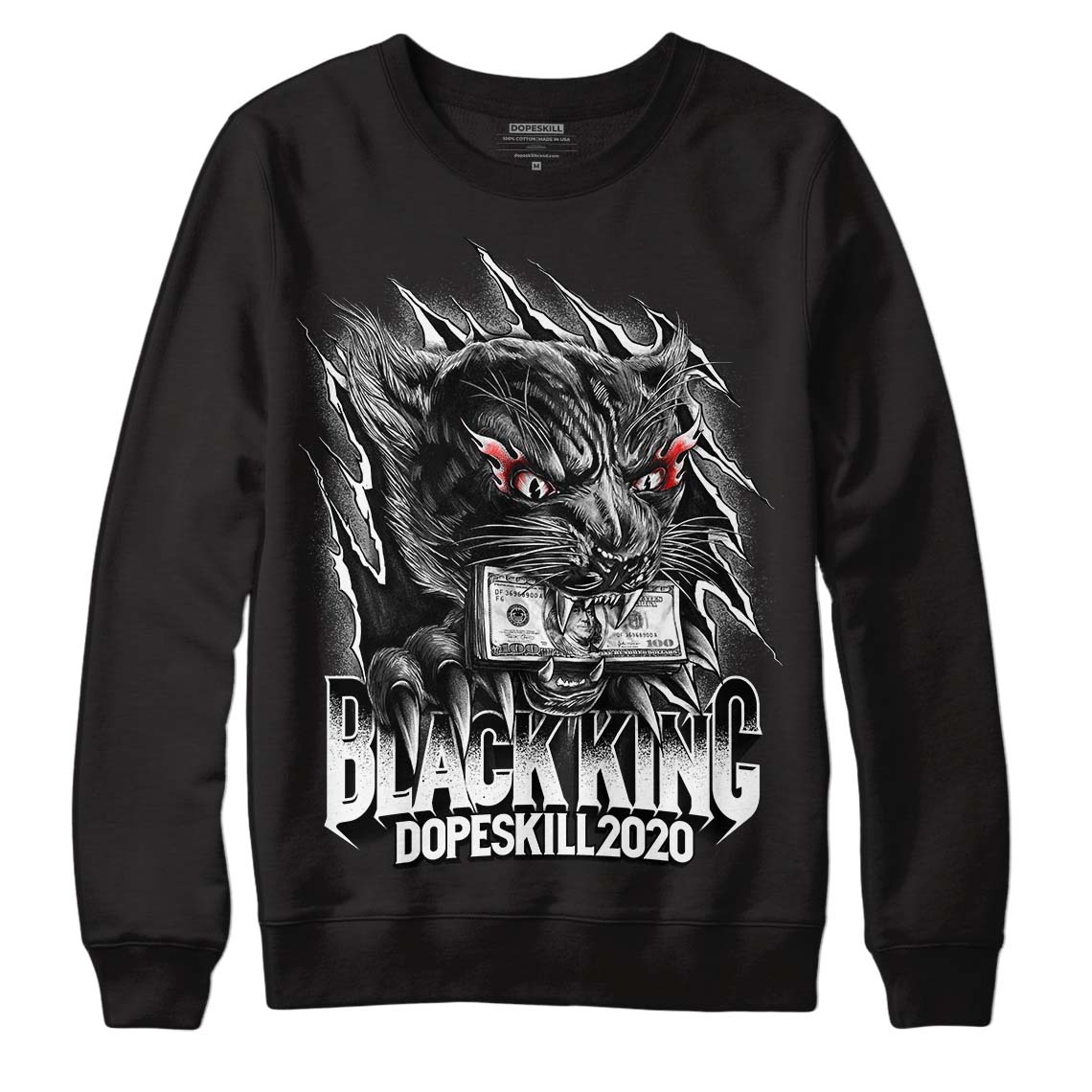 85 Black White 1S Dopeskill Sweatshirt Black King Graphic