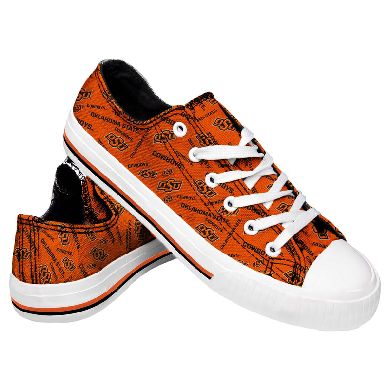 Oklahoma State Cowboys NCAA Womens Low Top Repeat Print Canvas Shoes