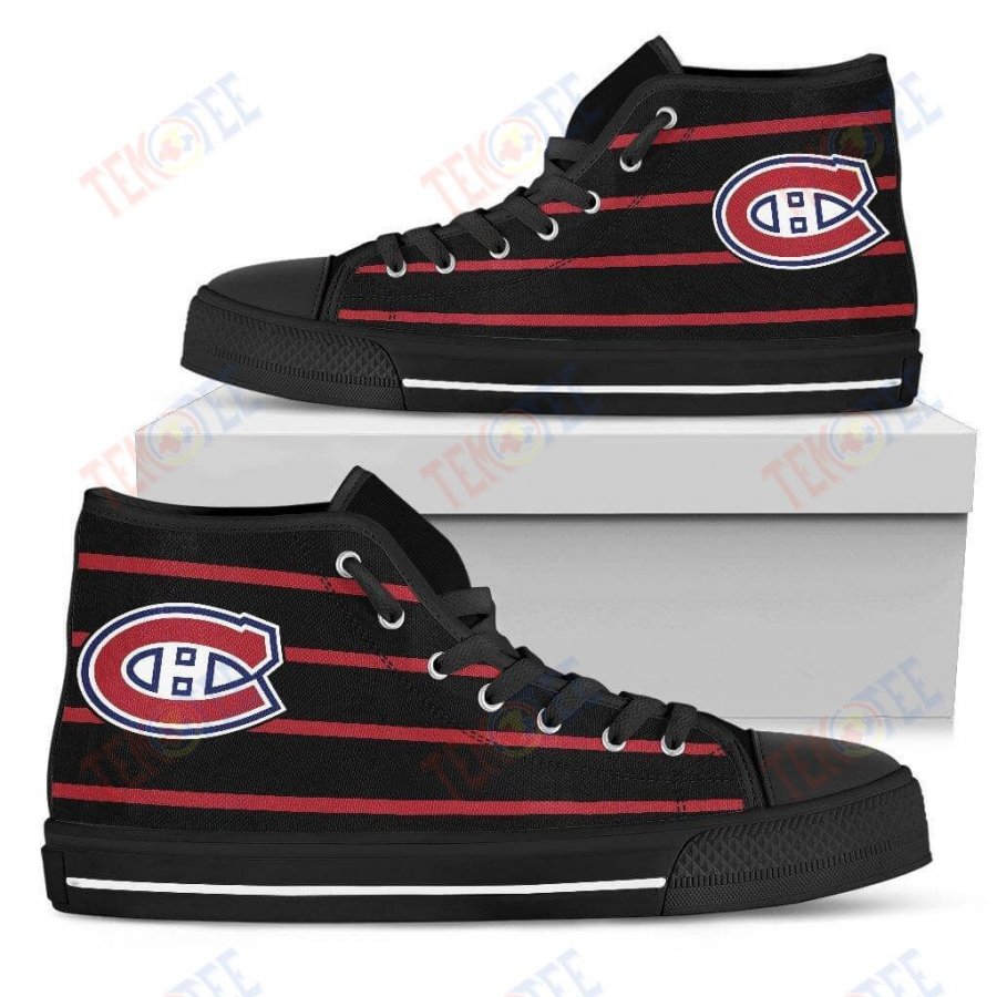 Mens Womens Montreal Canadiens High Top Shoes Edge Straight Perfect Circle Shoes TMT784