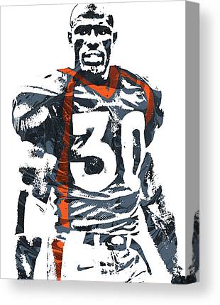 Terrell Davis Denver Broncos Pixel Art 2 Joe Hamilton Canvas Print