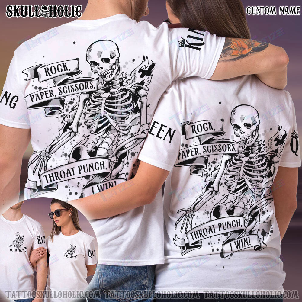 Matching Couple Shirt Personalized Skeleton Ribbon Couple 3D All Over Printed Shirt, Sweatshirt, Hoodie, Bomber Jacket Size S – 5Xl