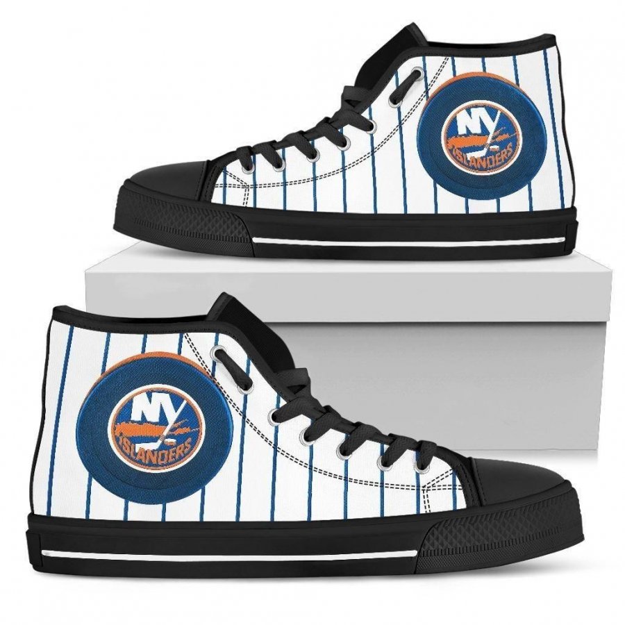 Straight Line With Deep Circle New York Islanders High Top Shoes #608