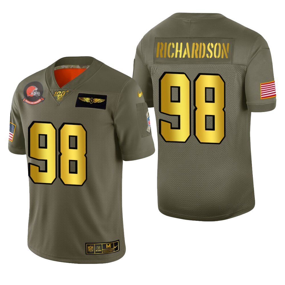 Cleveland Browns Sheldon Richardson 2019 Salute To Service NFL 100 Mens Jersey Metallic