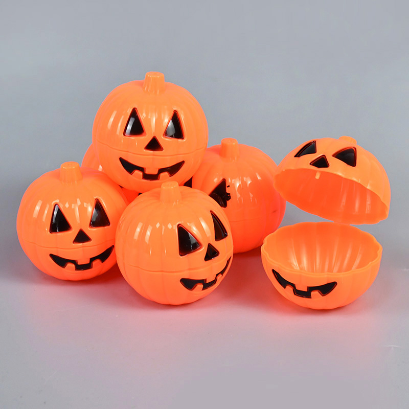 3/6Pcs Orange Plastic Pumpkin Ghost Shaped Storage Box Case Container Halloween Candy Box Mini Gift Holder Props Party Favors alx