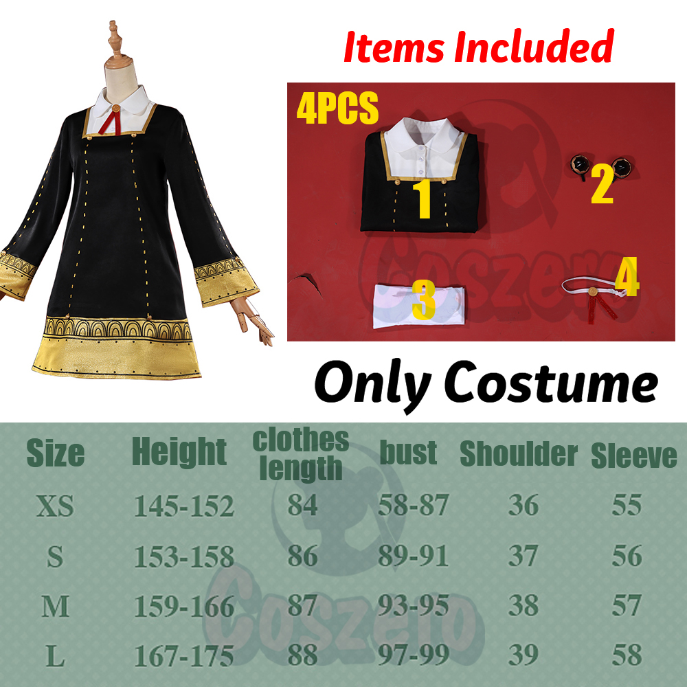 Anya Forger Cosplay Anime SPY FAMILY Costume Black Dress Uniform Full Set Stockings Halloween Carnival Party Clothes alx