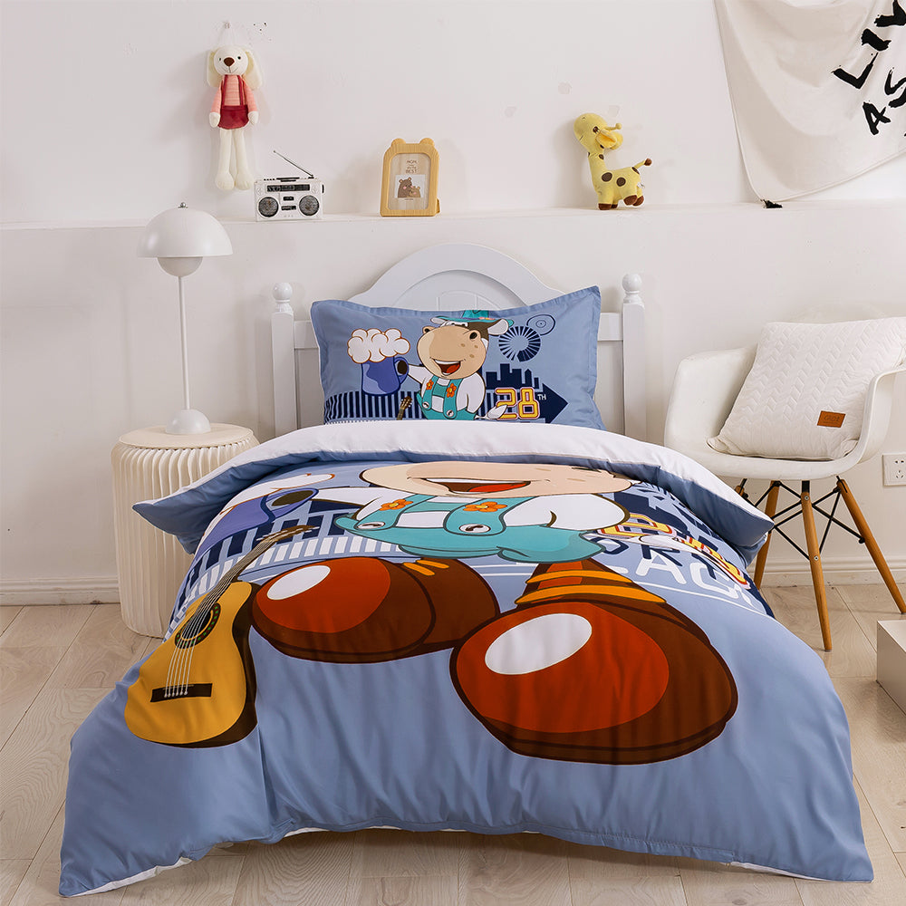 3D Cartoon Animal Cow Guitar Quilt Cover Set Bedding Set Duvet Cover Pillowcases 364