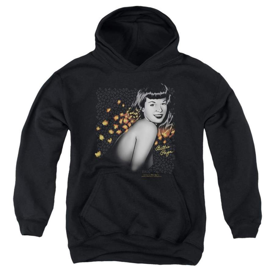 Bettie Page – Leopard Hair Youth Pull Over Hoodie