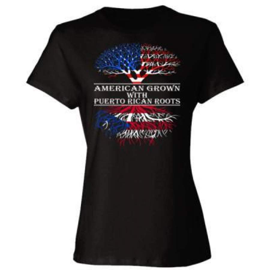 AGR American Grown With Puertorican Roots – Ladies’ Cotton T-Shirt