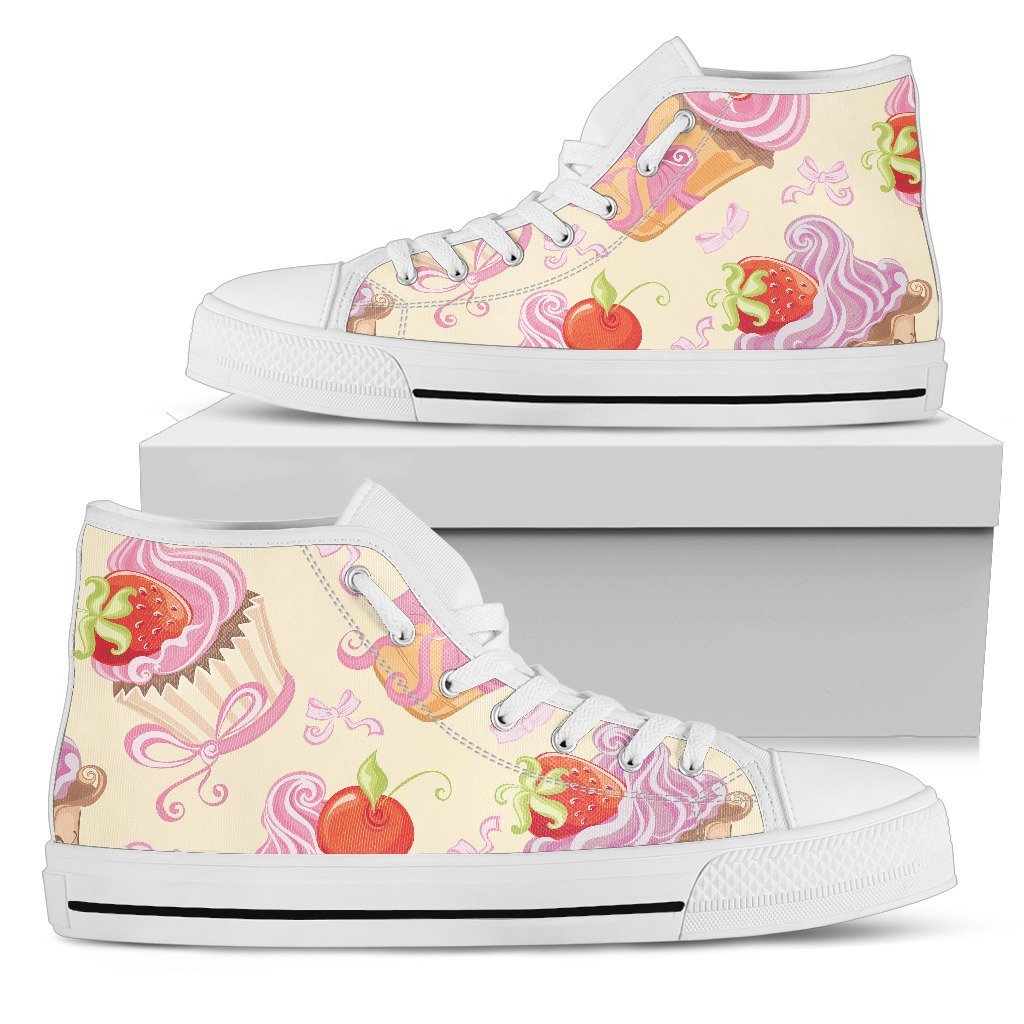 Strawberry Print Pattern Men Women's High Top Shoes main image 1