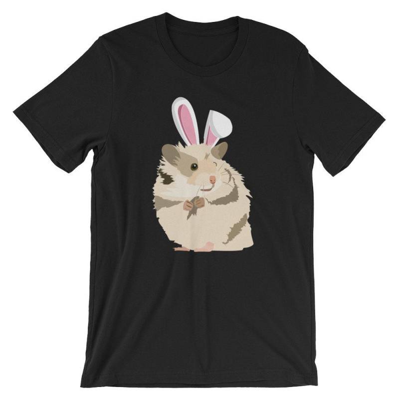 Crushtee Hamster With Easter Bunny Ears Funny Unisex Shirt | Easter 2018 Cute Pascha Holiday Costume T Shirt | Animal Lover Short Sleeve Tee Long Sleeve Hoodie