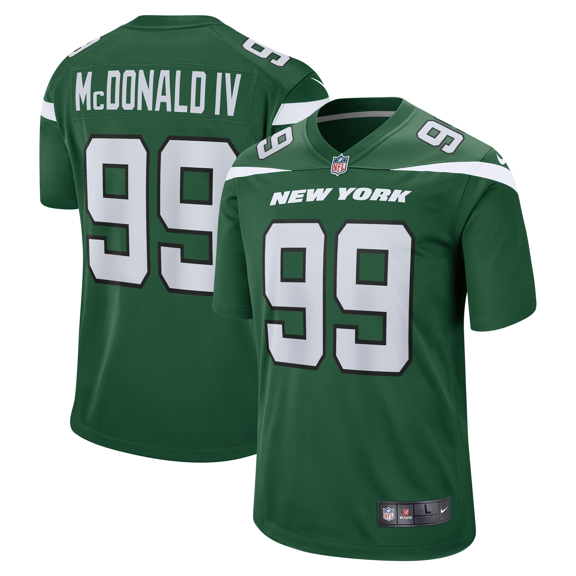 Will McDonald IV New York Jets 2023 NFL Draft First Round Pick Game Jersey – Gotham Green