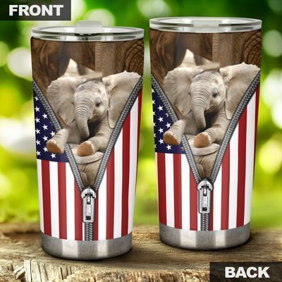 Elephant Usa Flag Zipper GS-CL-ML2104 Tumbler GS-CL-ML2104 Tumbler