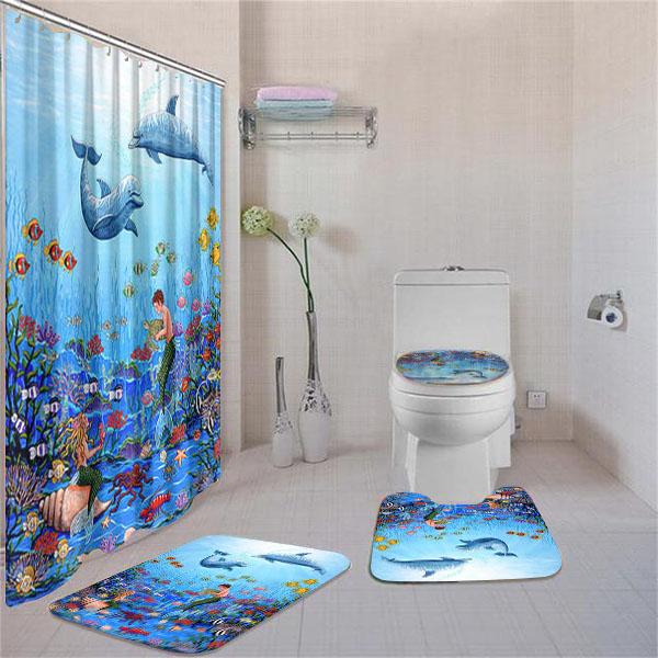 Bottlenose Dolphin Bathroom Rug Sets Fantasea Sheila Home Bath Decor