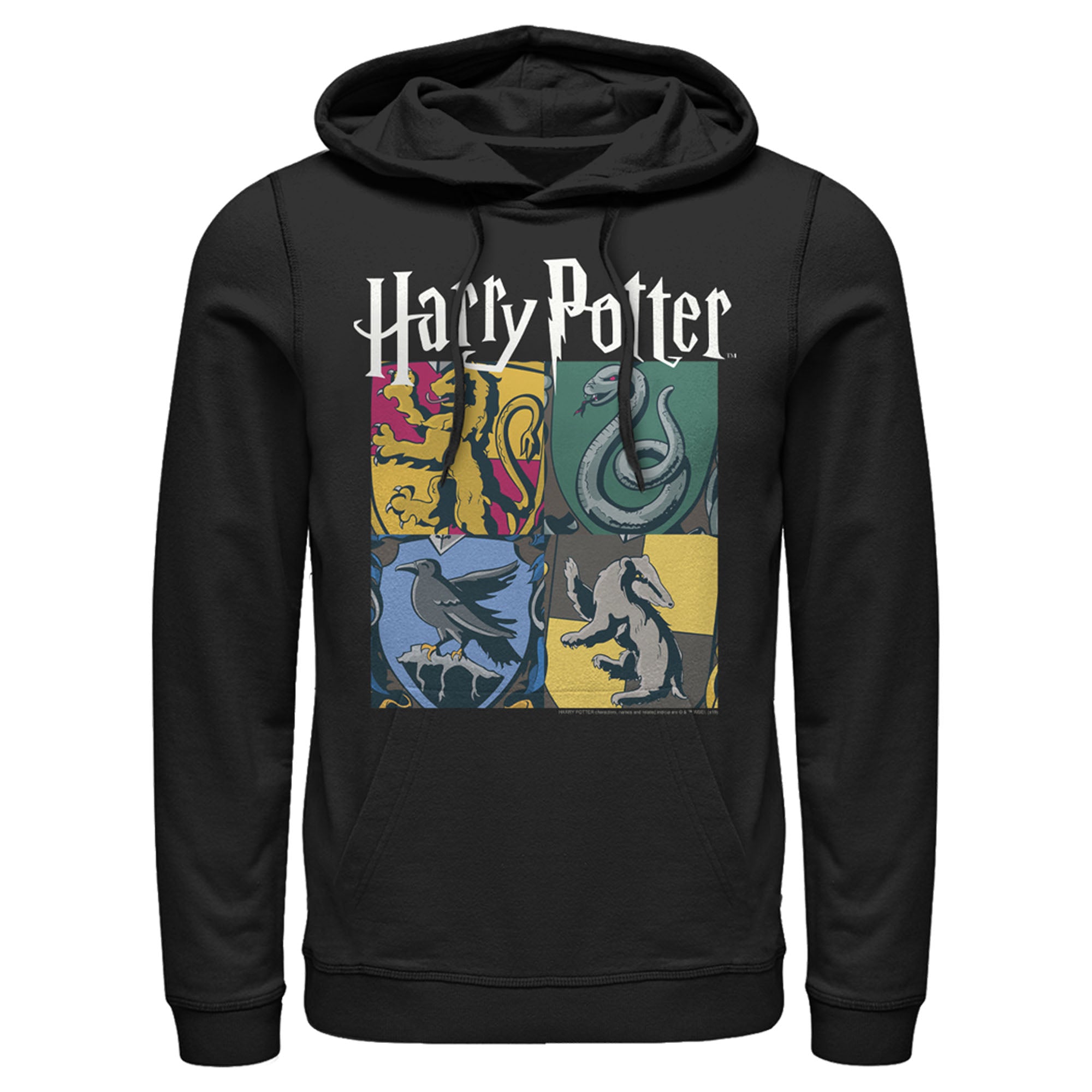 Men’S Harry Potter Hogwarts Houses Vintage Collage Pull Over Hoodie