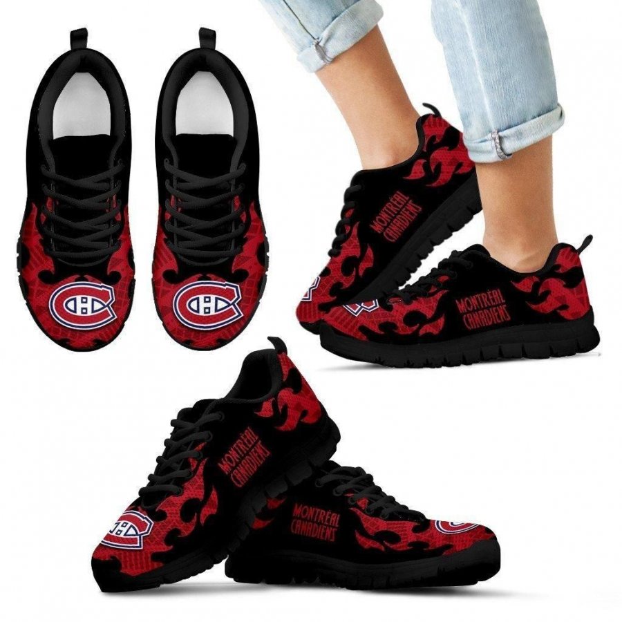 Tribal Flames Pattern Montreal Canadiens Sneakers #720